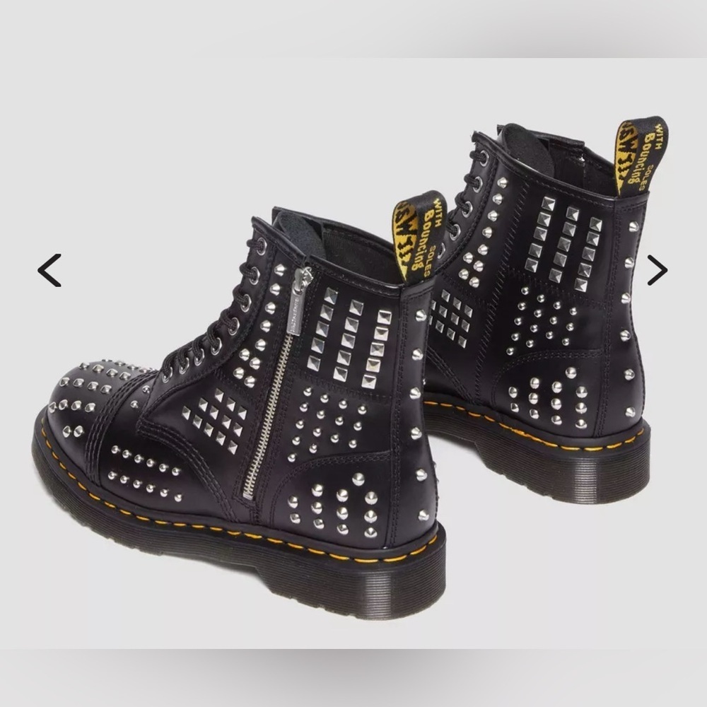 DR MARTENS 1460 STUDDED ZIP ATLAS LEATHER LACE UP - Picture 5 of 16